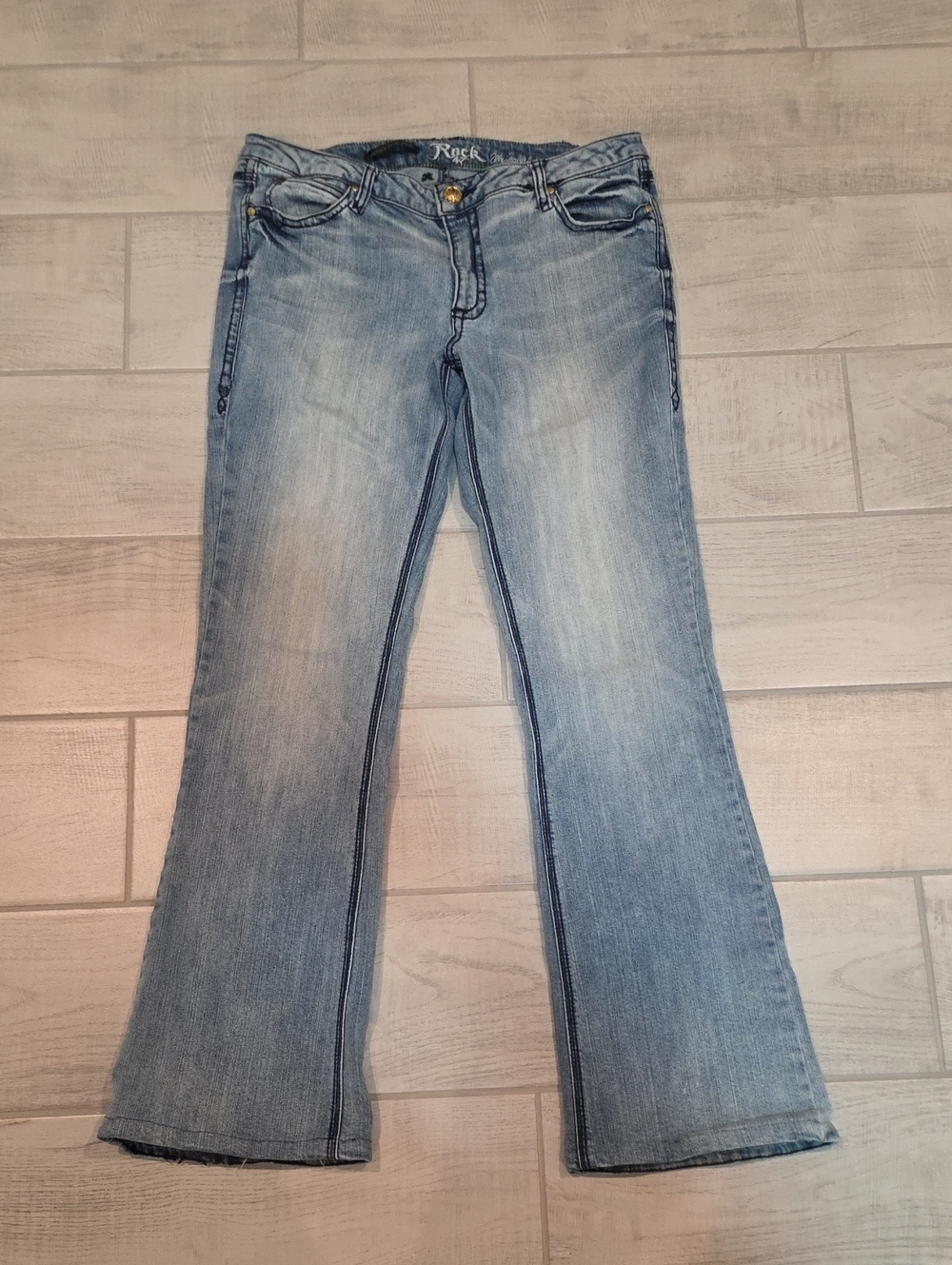 Wrangler Rock 47 Jeans Ultra Low Rise Women's Size 12x34 Stretch